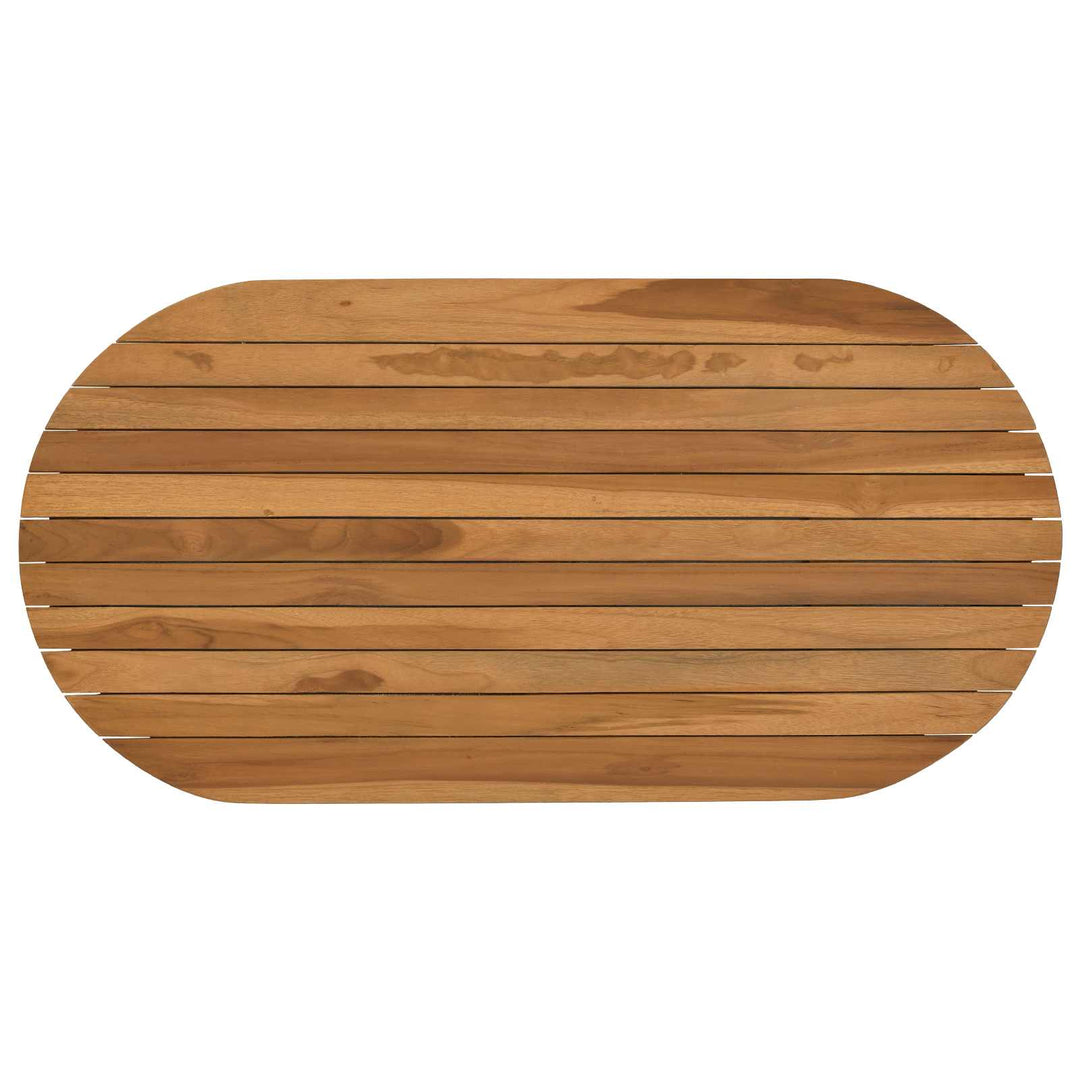 Bordplade 90 x 45 x 3,5 cm Oval Massiv Teaktræ Naturfarvet
