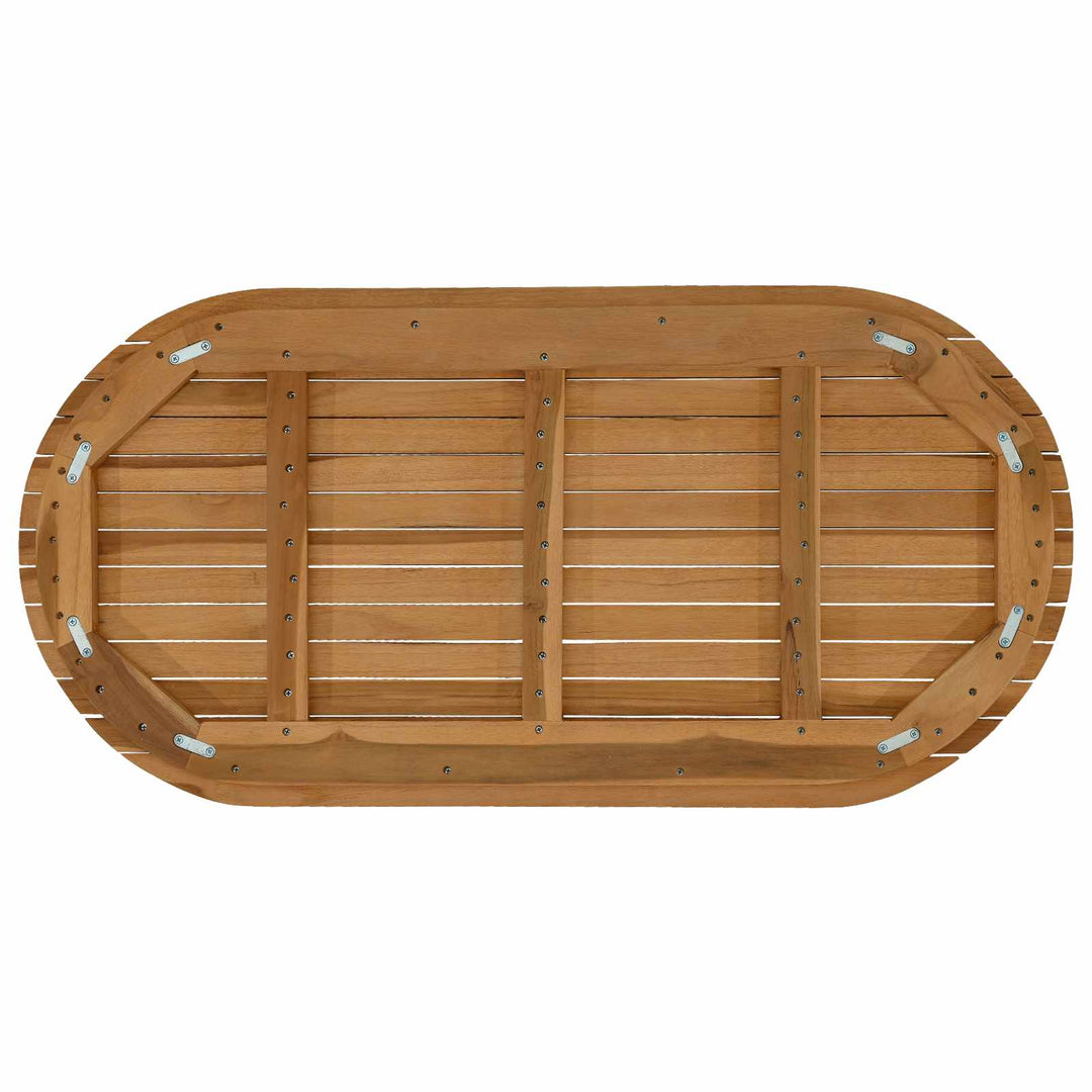 Bordplade 100 x 50 x 3,5 cm Oval Massiv Teaktræ Naturfarvet