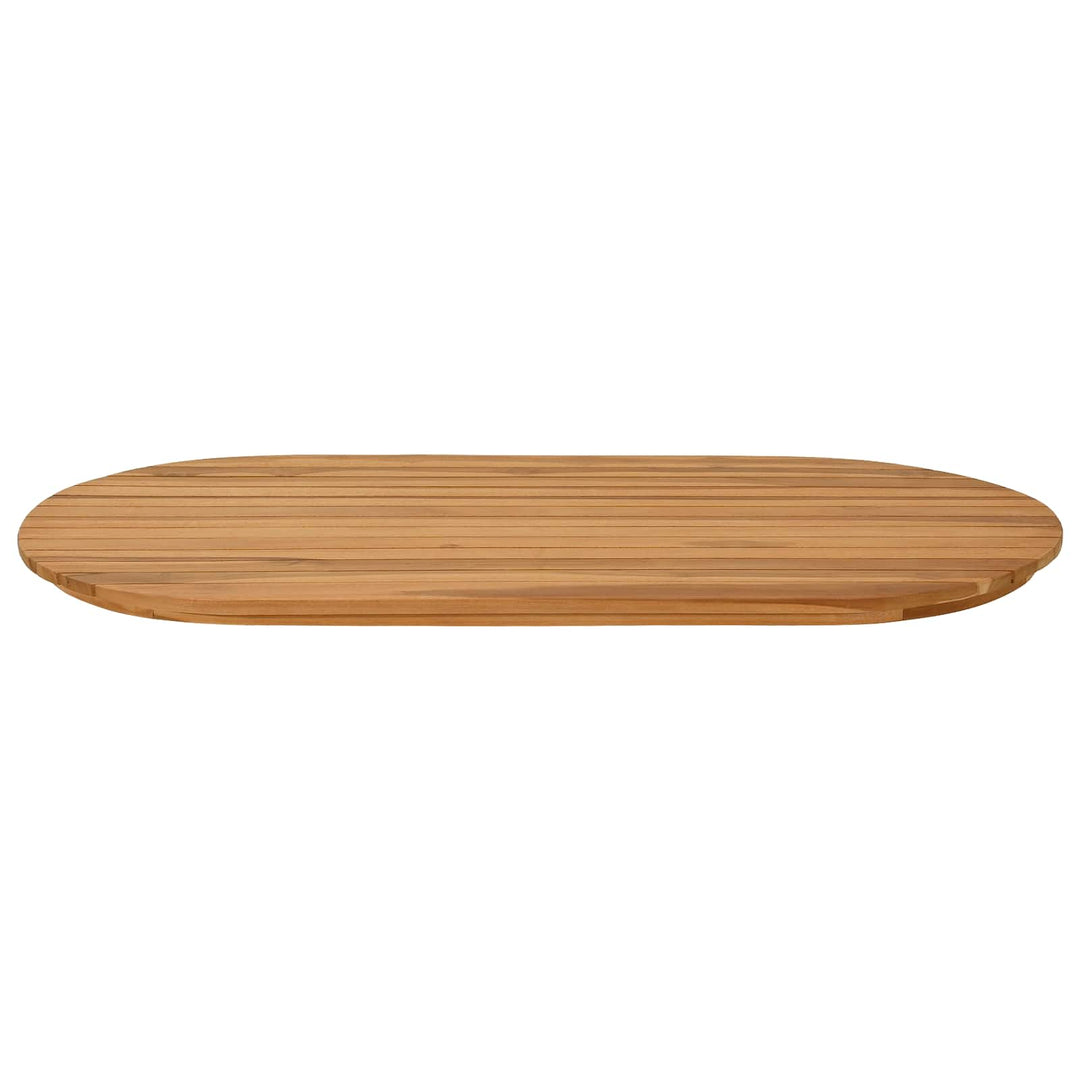 Bordplade 100 x 50 x 3,5 cm Oval Massiv Teaktræ Naturfarvet