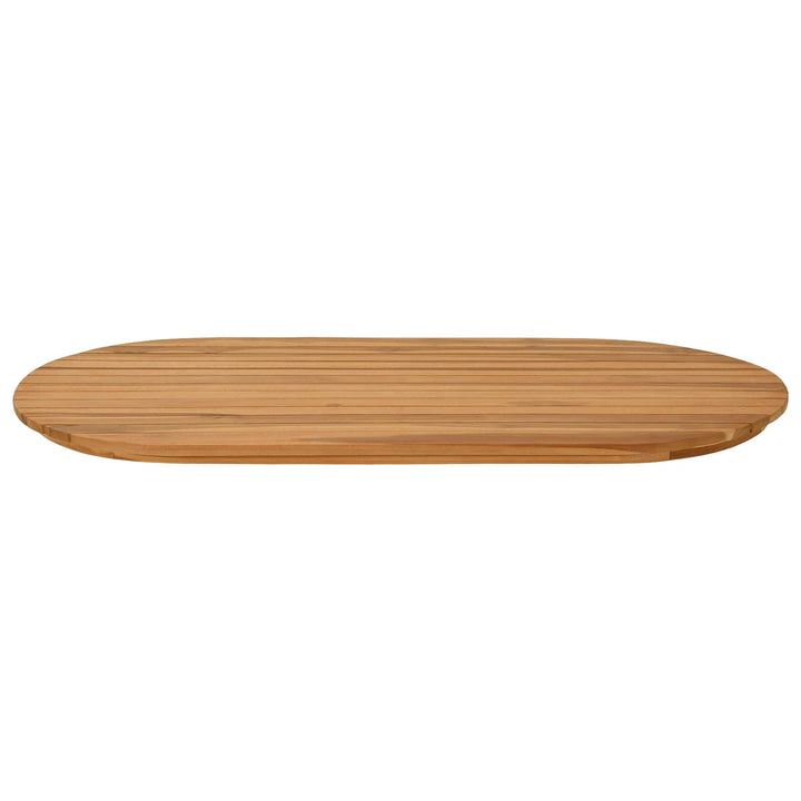 Bordplade 100 x 50 x 3,5 cm Oval Massiv Teaktræ Naturfarvet