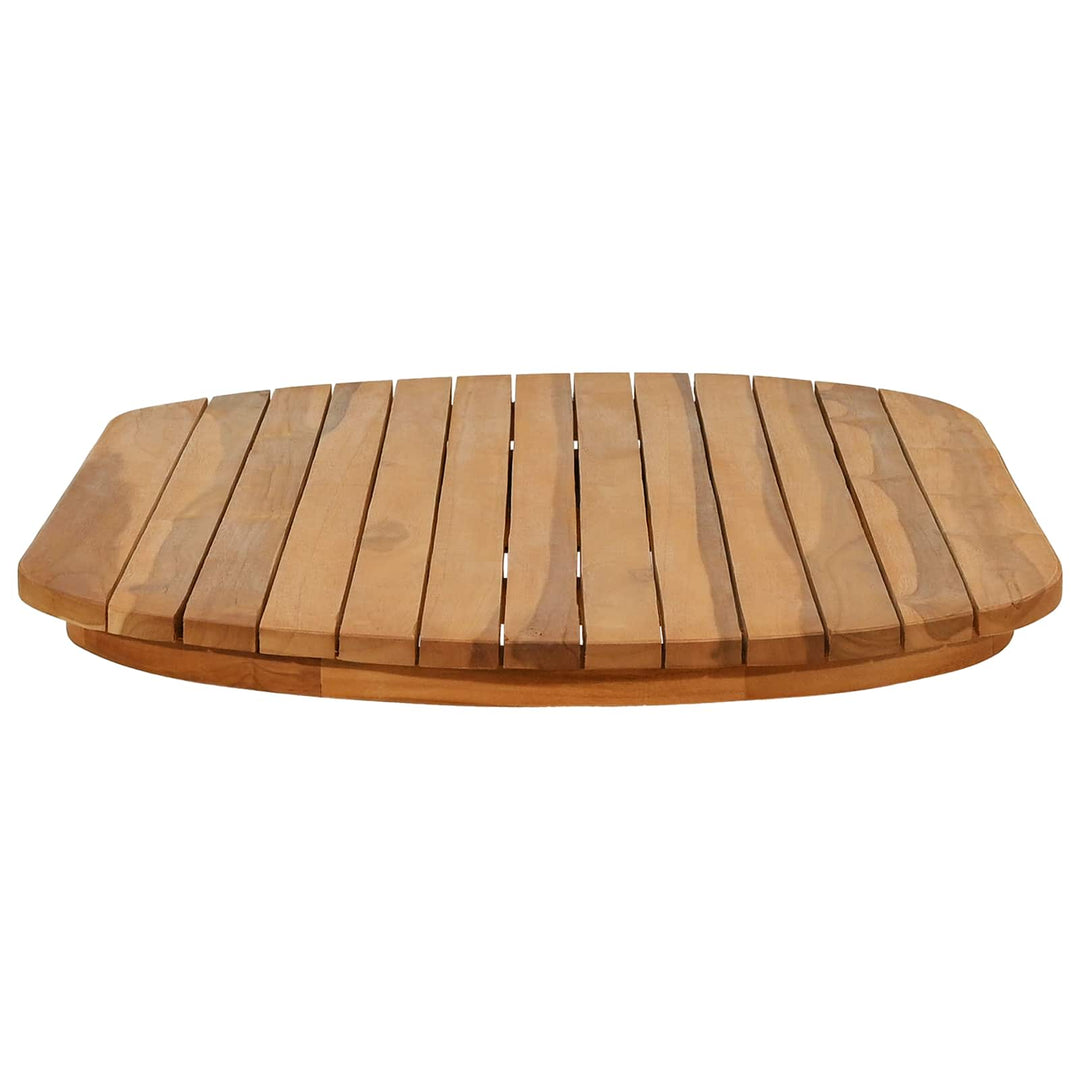 Bordplade 100 x 50 x 3,5 cm Oval Massiv Teaktræ Naturfarvet