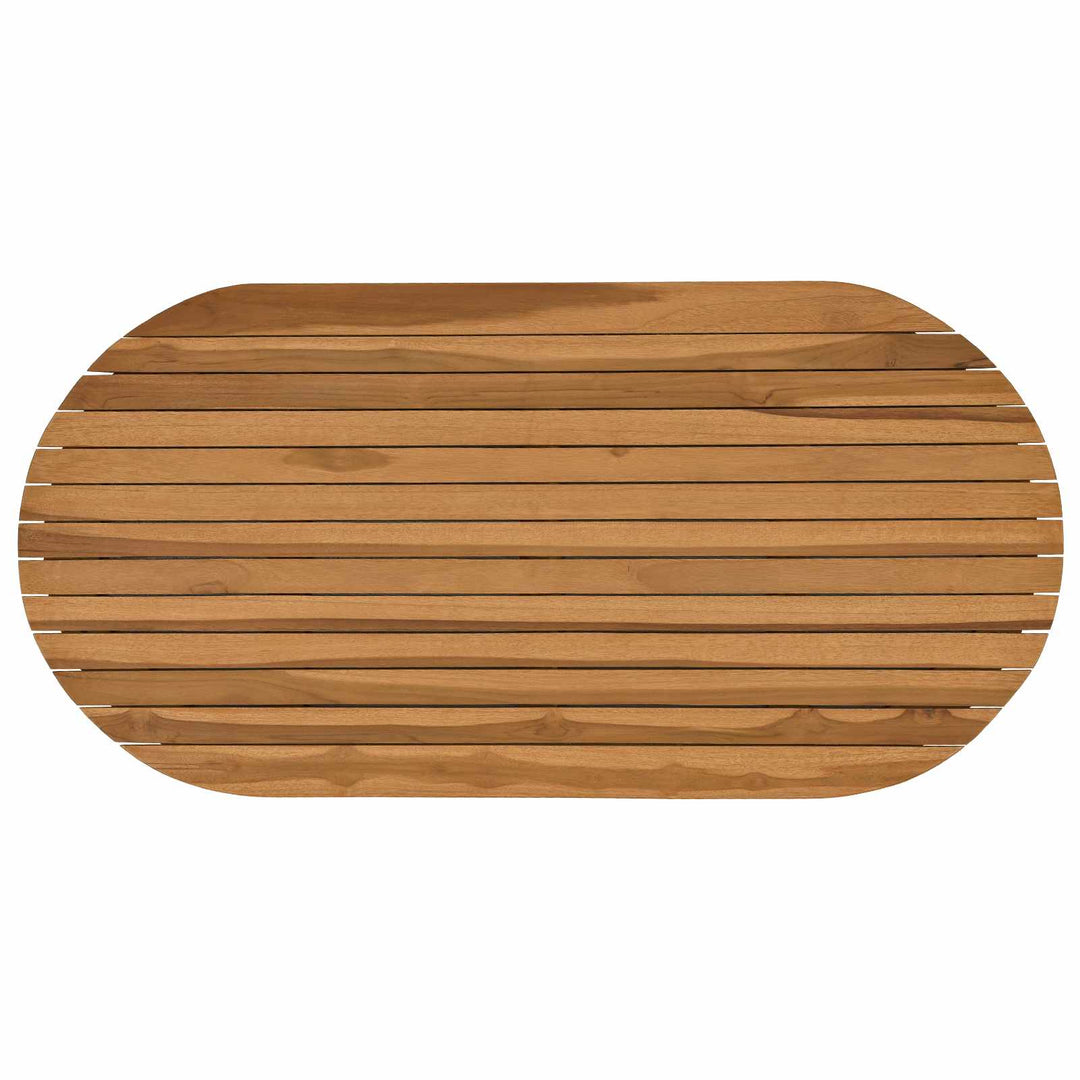 Bordplade 100 x 50 x 3,5 cm Oval Massiv Teaktræ Naturfarvet