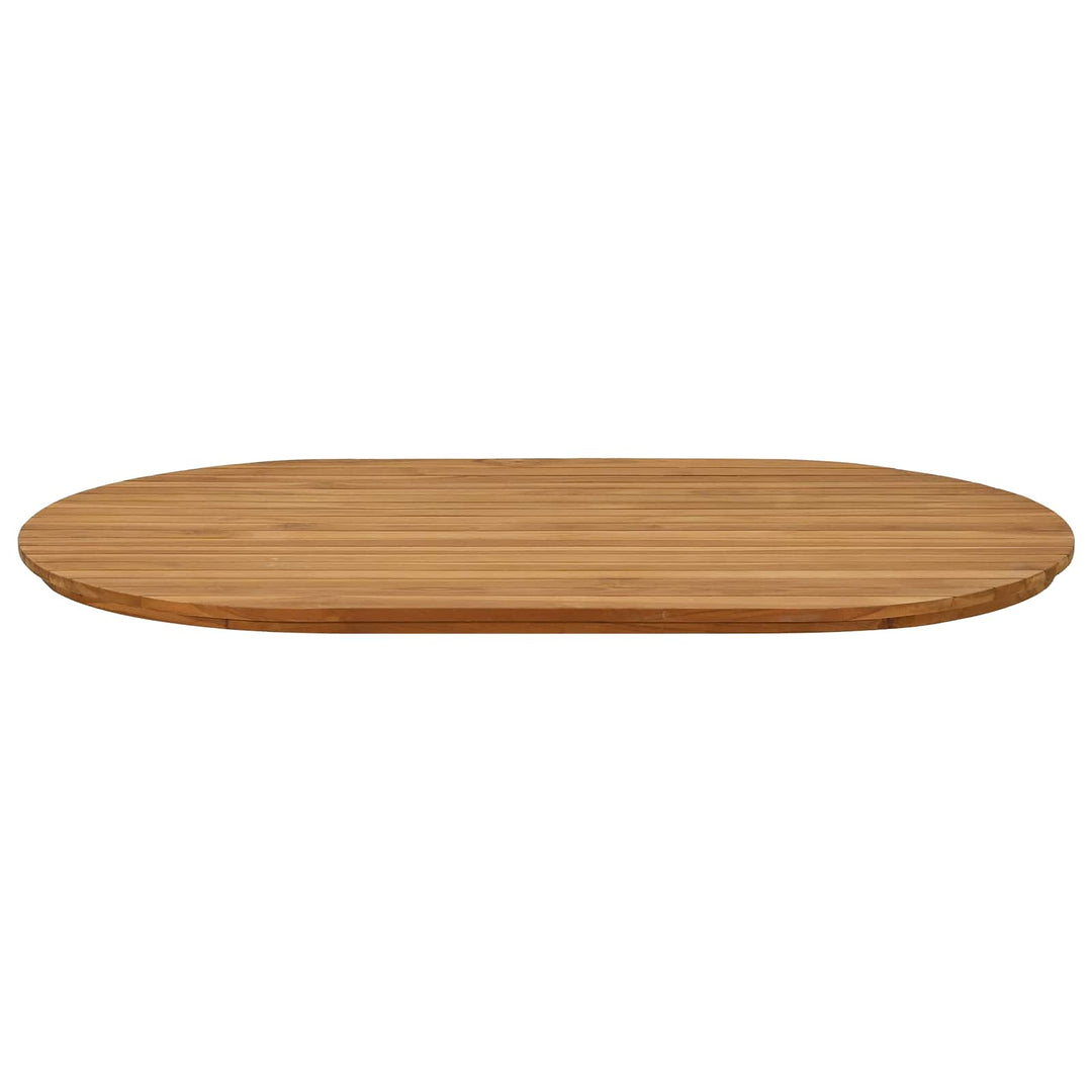 Bordplade 120 x 70 x 3,5 cm Oval Massiv Teaktræ Naturfarvet