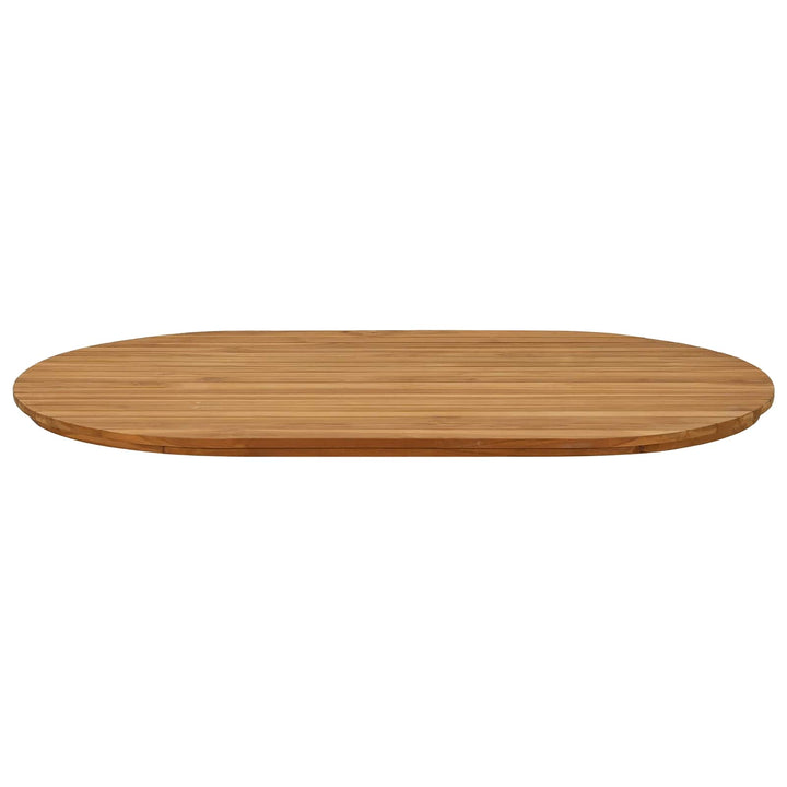 Bordplade 120 x 70 x 3,5 cm Oval Massiv Teaktræ Naturfarvet