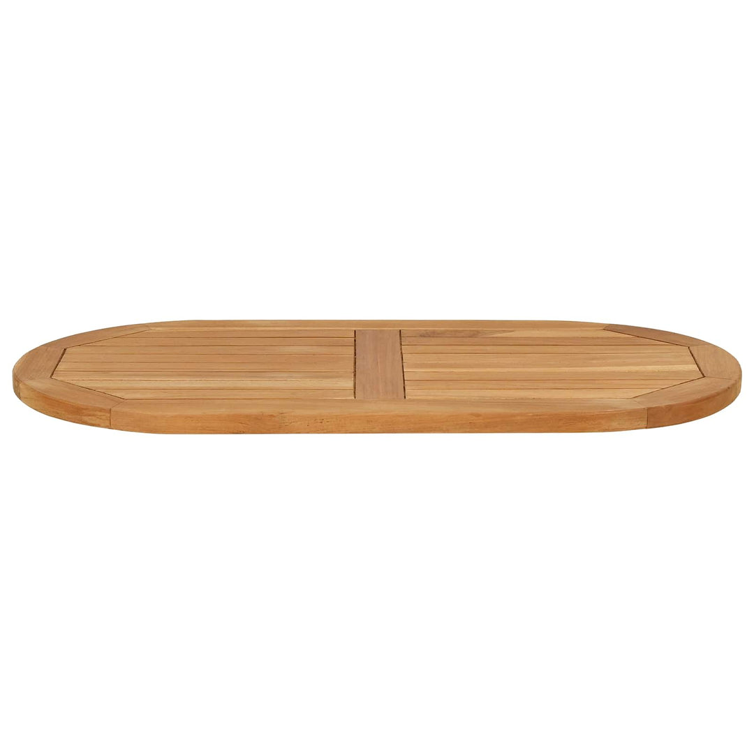 Bordplade 80 x 40 x 2,5 cm Oval Massiv Teaktræ Naturfarvet