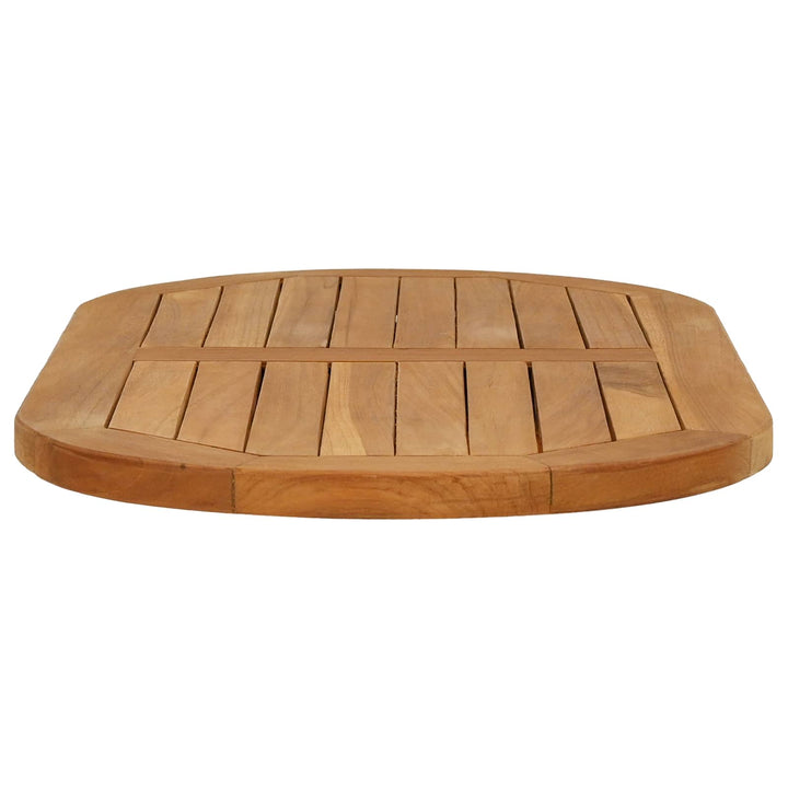 Bordplade 80 x 40 x 2,5 cm Oval Massiv Teaktræ Naturfarvet