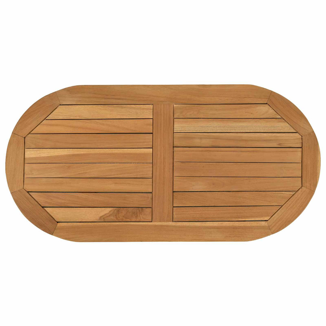 Bordplade 80 x 40 x 2,5 cm Oval Massiv Teaktræ Naturfarvet