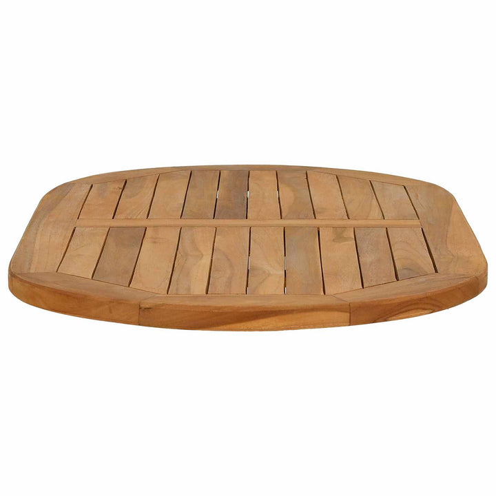 Bordplade Oval Massiv Teaktræ Naturfarvet