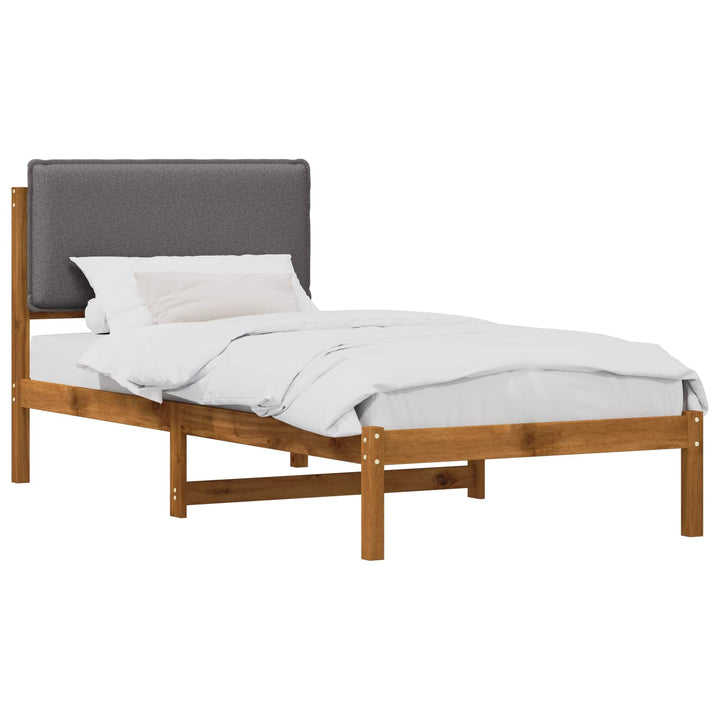 Sengestel med Polstret Hovedgavl Naturfarvet og lysegrå