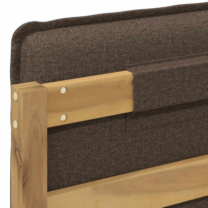 Sengestel med Polstret Hovedgavl Hvidvasket og taupe