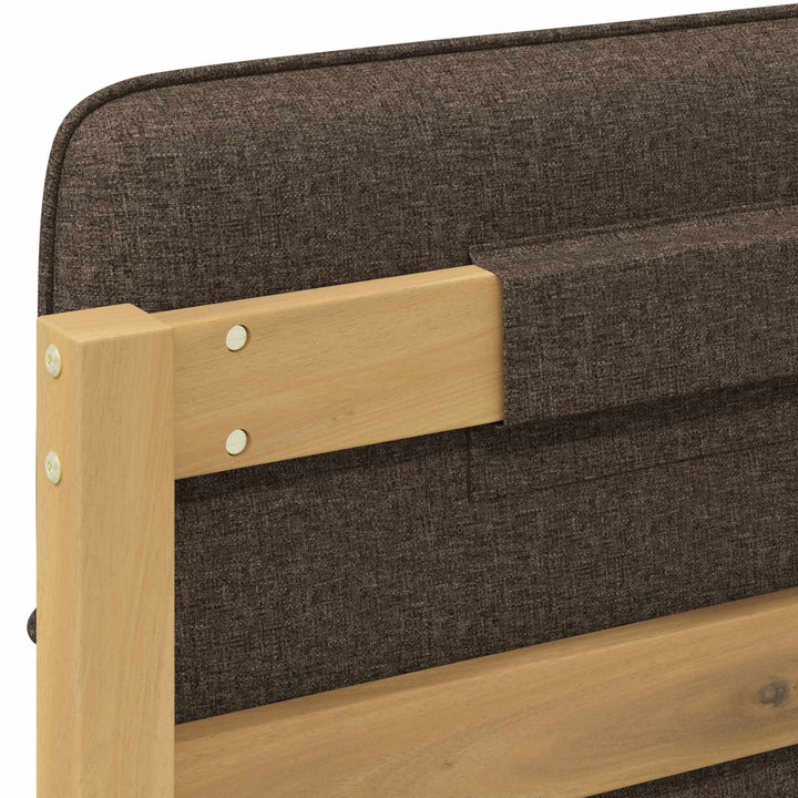 Sengestel med Polstret Hovedgavl Hvidvasket og taupe