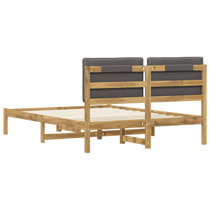 Sengestel med Polstret Hovedgavl Hvidvasket og lysegrå