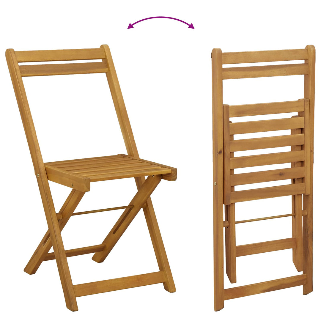 Udendørs Bistro Stole 8 stk. Cremehvid Massivt Akacietræ