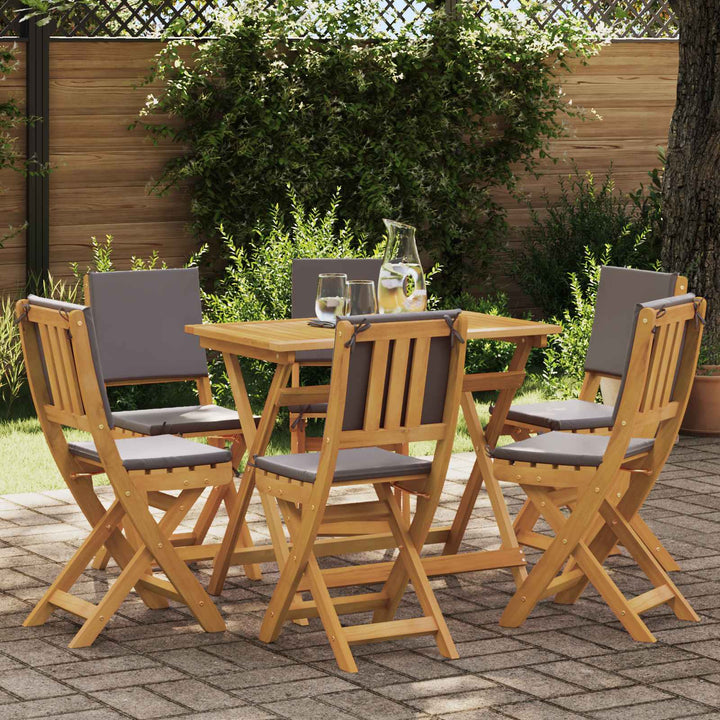 Udendørs Bistro Stole med pude 6 pcs Mørkegrå 38 x 46 x 85 cm