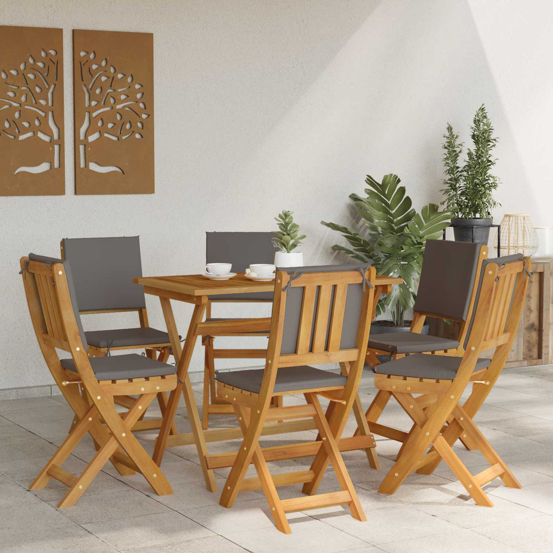 Udendørs Bistro Stole med pude 6 pcs Mørkegrå 38 x 46 x 85 cm
