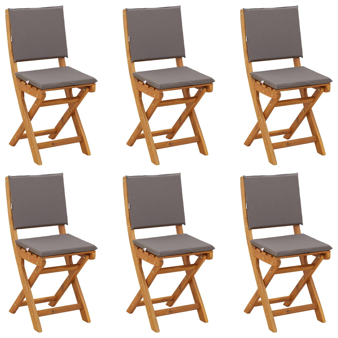 Udendørs Bistro Stole med pude 6 pcs Mørkegrå 38 x 46 x 85 cm