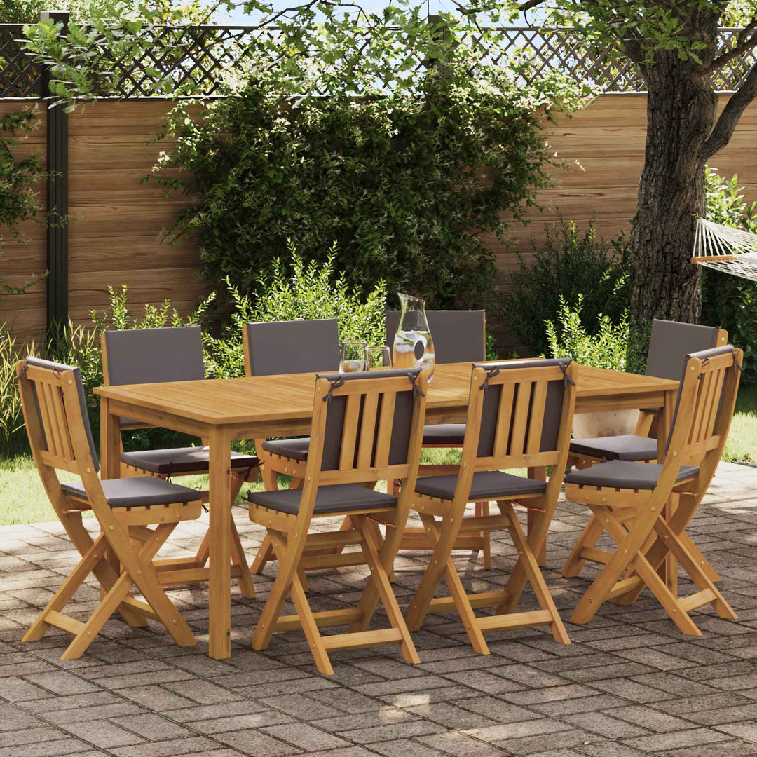 Udendørs Bistro Stole med pude 8 pcs Mørkegrå 38 x 46 x 85 cm
