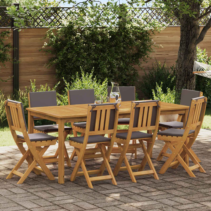 Udendørs Bistro Stole med pude 8 pcs Mørkegrå 38 x 46 x 85 cm