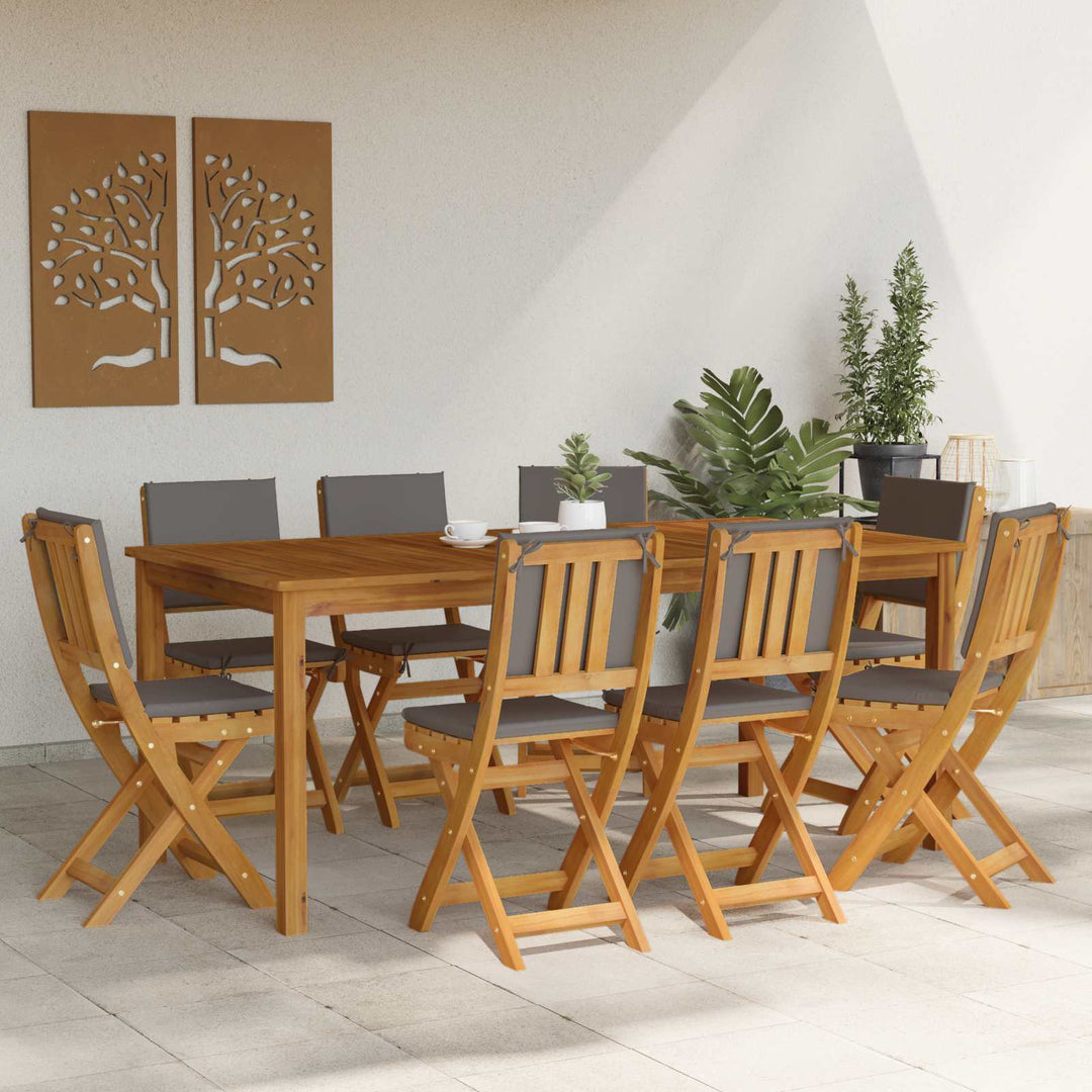 Udendørs Bistro Stole med pude 8 pcs Mørkegrå 38 x 46 x 85 cm