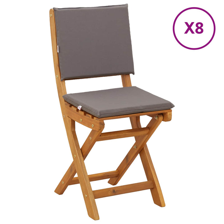 Udendørs Bistro Stole med pude 8 pcs Mørkegrå 38 x 46 x 85 cm