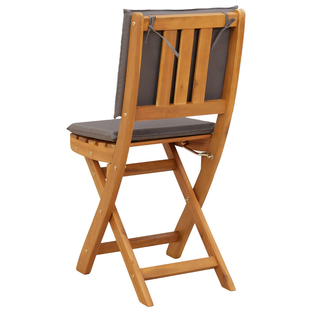 Udendørs Bistro Stole med pude 8 pcs Mørkegrå 38 x 46 x 85 cm