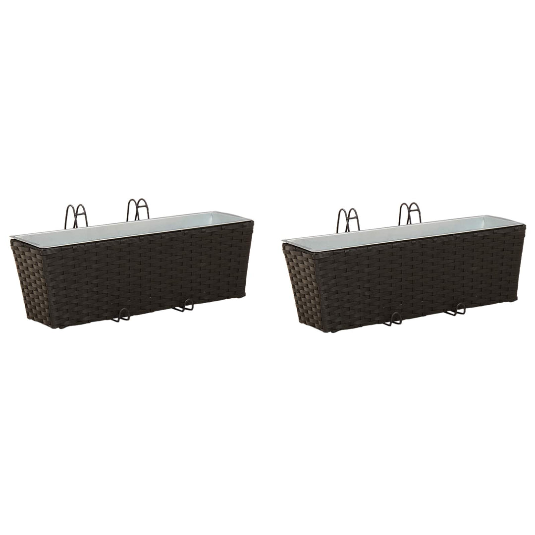 Gelænder 2 pcs Sort 50 x 17 x 17 cm Metal