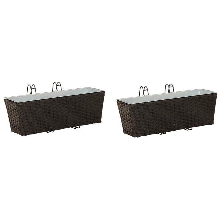 Gelænder 2 pcs Sort 50 x 17 x 17 cm Metal