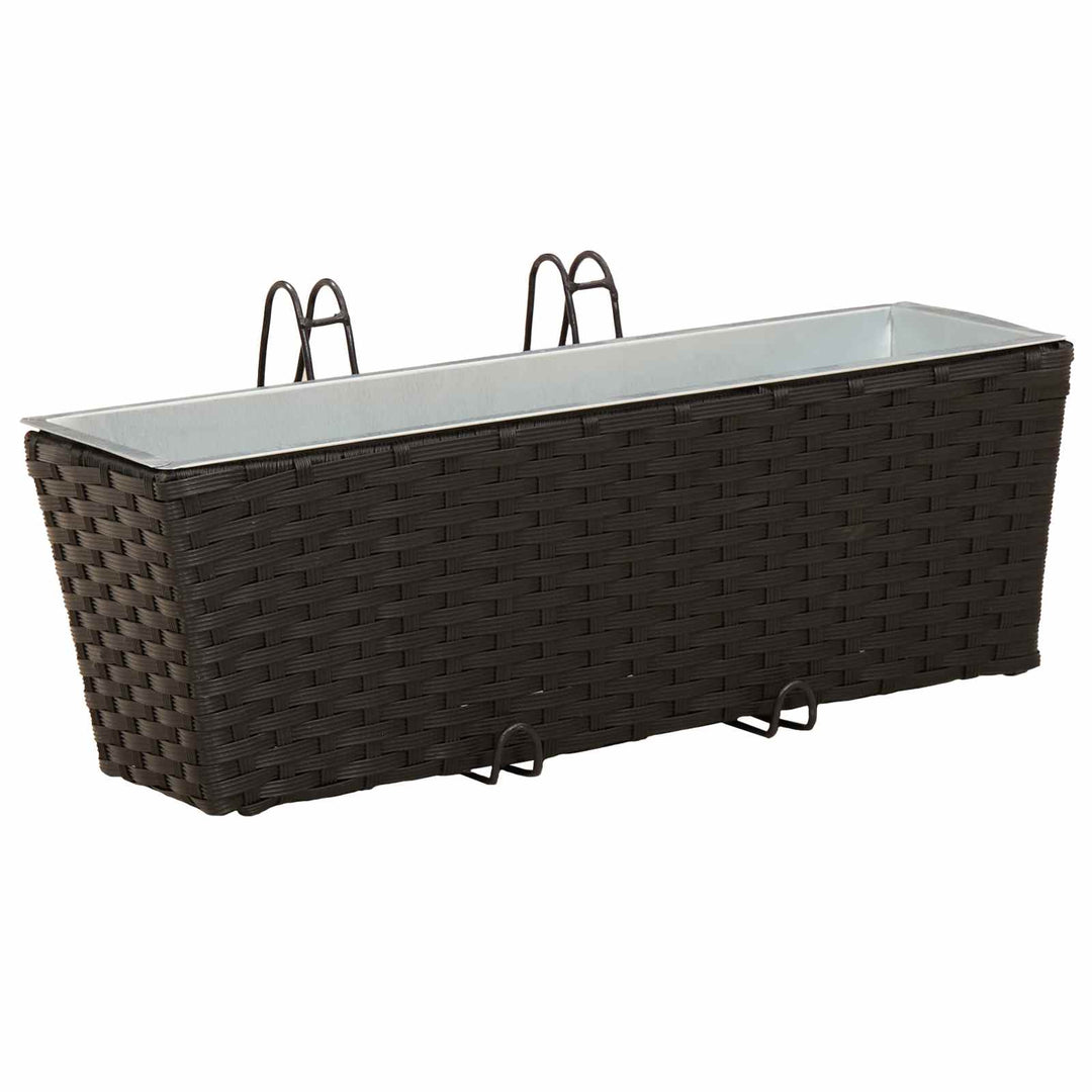 Gelænder 2 pcs Sort 50 x 17 x 17 cm Metal