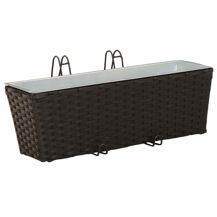 Gelænder 2 pcs Sort 50 x 17 x 17 cm Metal