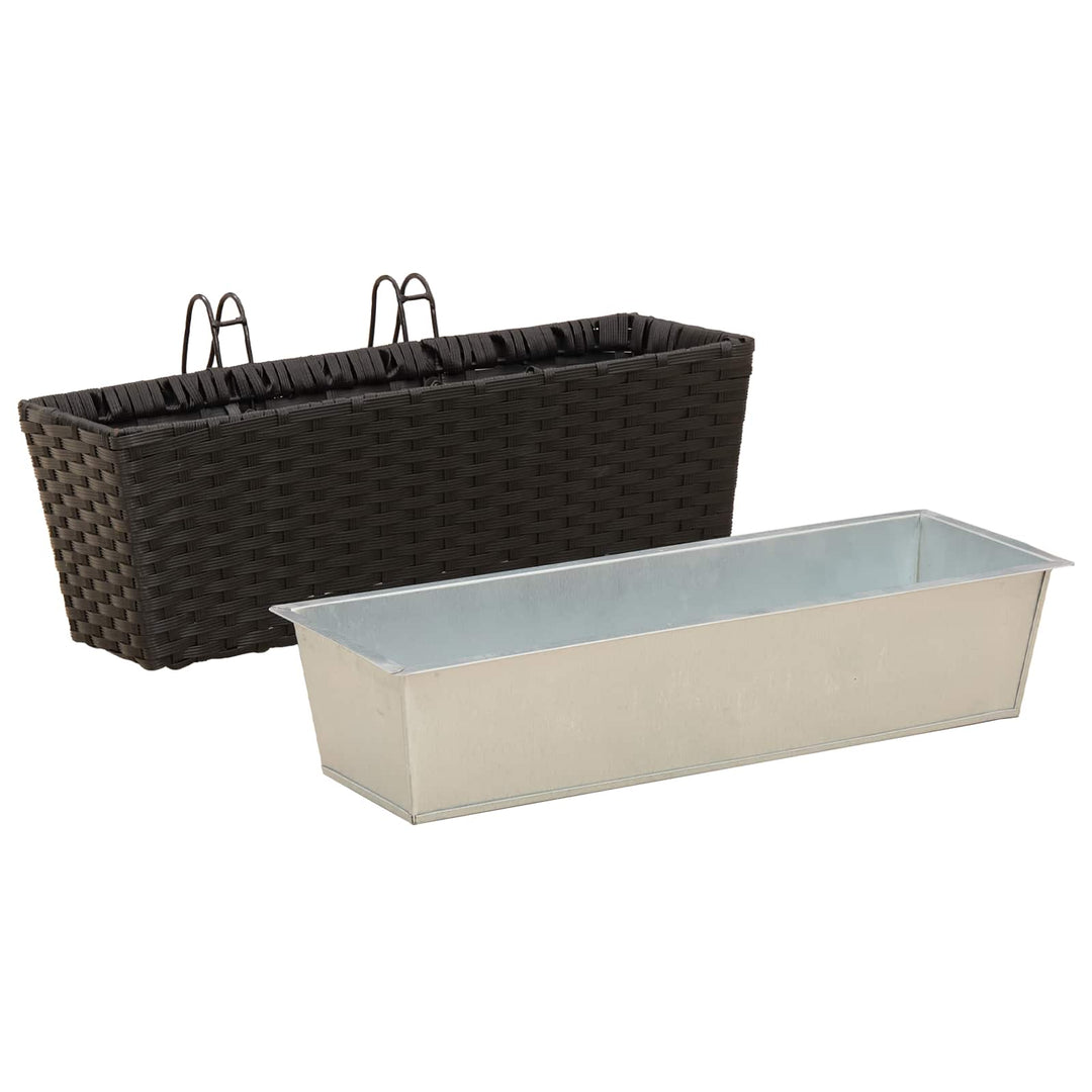 Gelænder 2 pcs Sort 50 x 17 x 17 cm Metal