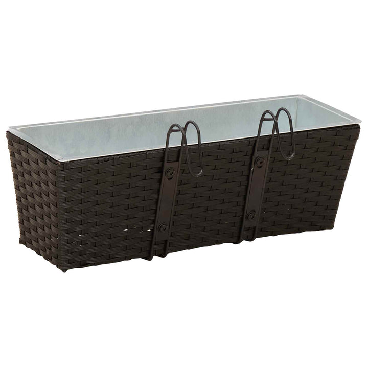 Gelænder 2 pcs Sort 50 x 17 x 17 cm Metal
