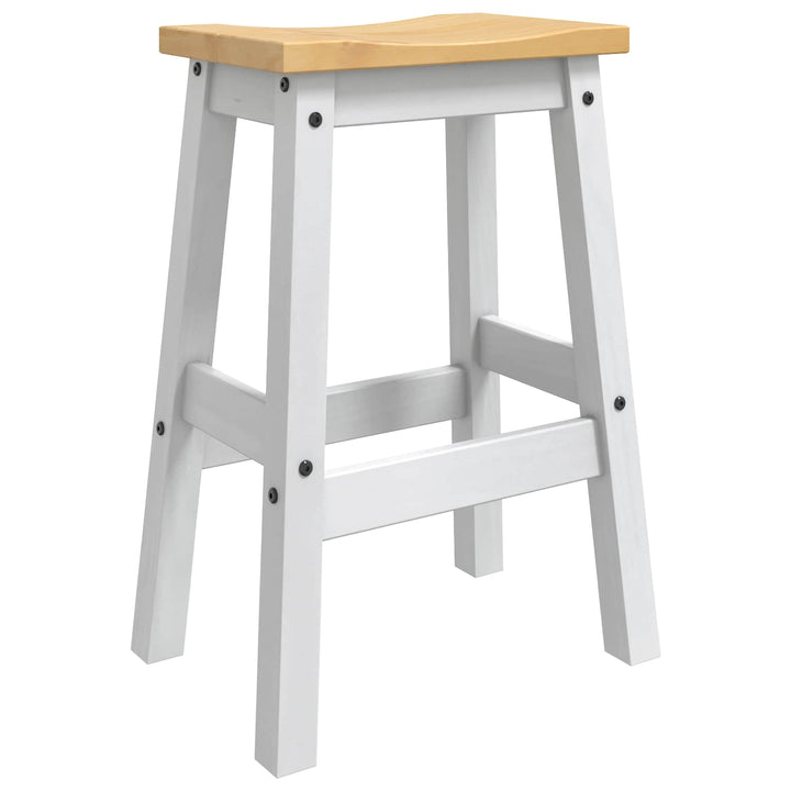 Barbænk 2 stk. Hvid og Honning Voks 44 x 30 x 63 cm Massiv fyr