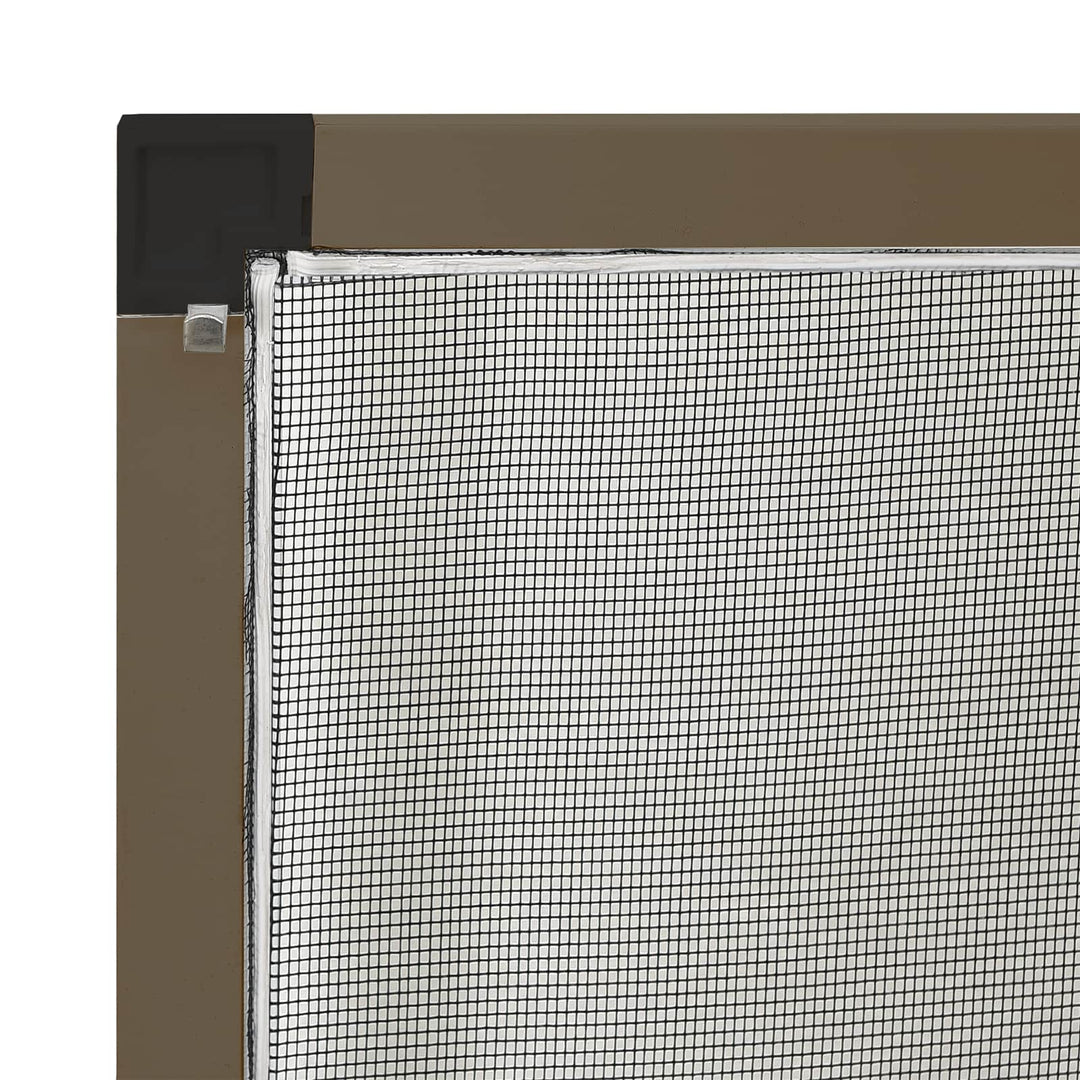 Insektnet til vinduer Brun 110 x 130 cm Aluminium og glasfiber