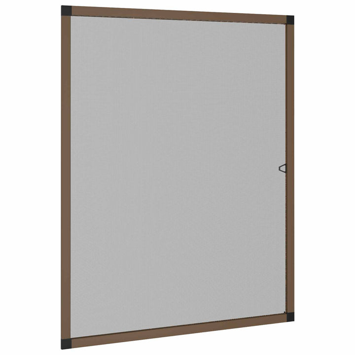 Insektnet til vinduer Brun 110 x 130 cm Aluminium og glasfiber