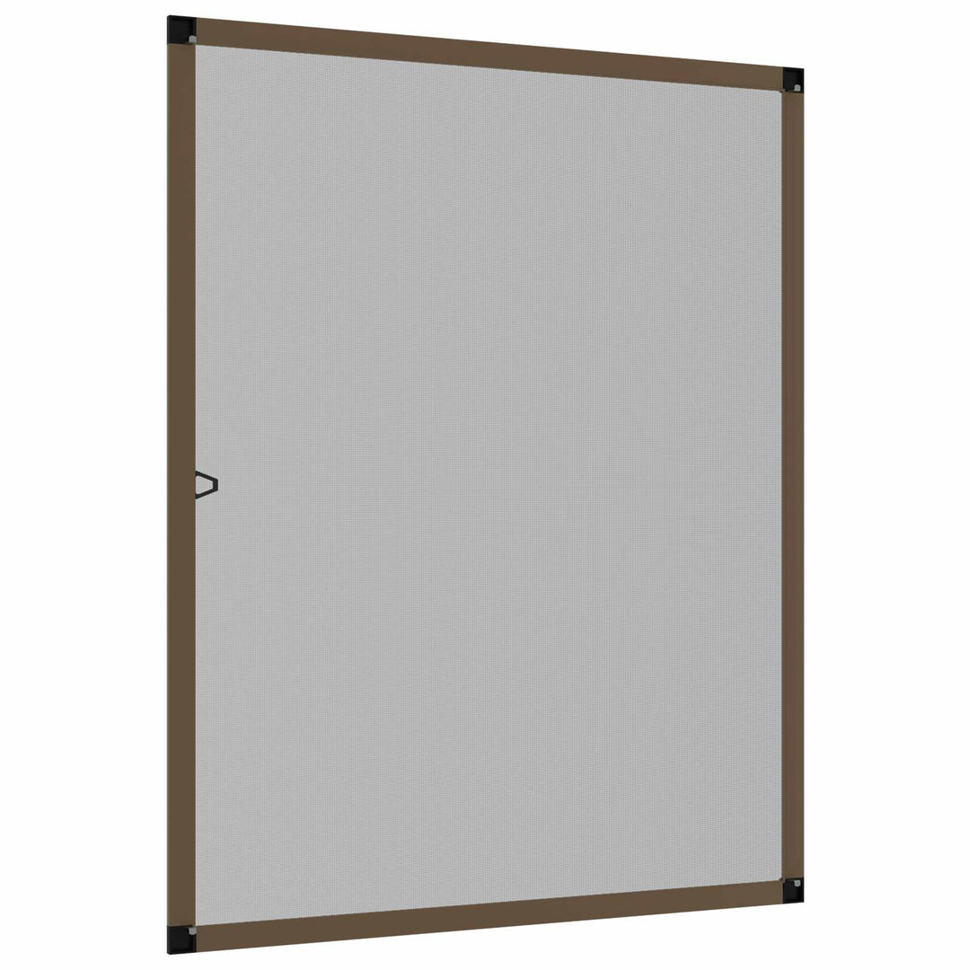 Insektnet til vinduer Brun 120 x 140 cm Aluminium og glasfiber