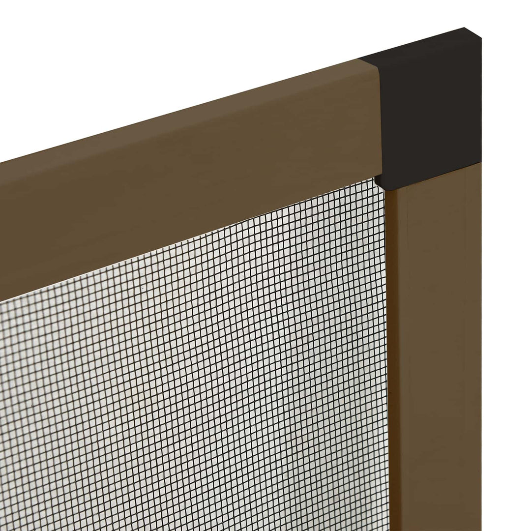 Insektnet til vinduer Brun 130 x 150 cm Aluminium og glasfiber