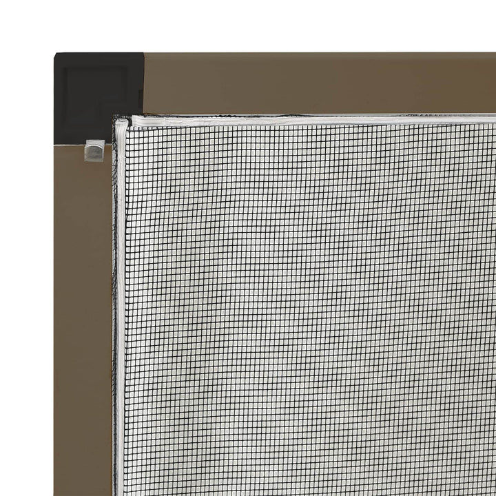 Insektnet til vinduer Brun 130 x 150 cm Aluminium og glasfiber