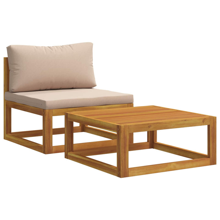 2 stk. Modulsofasæt med hynder 100 % polyester Solid-Acacia