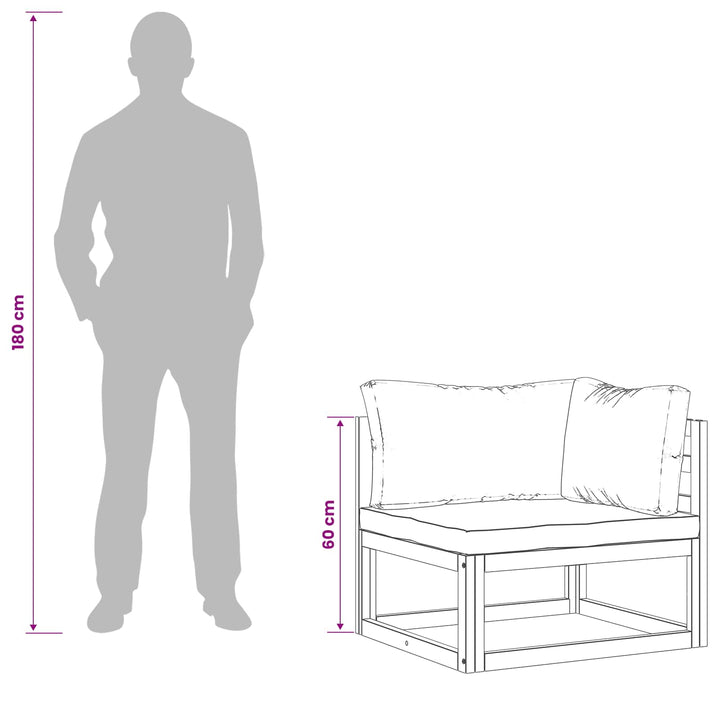 Sektionelt hjørnesofa med puder 100 % polyester Solid-Acacia