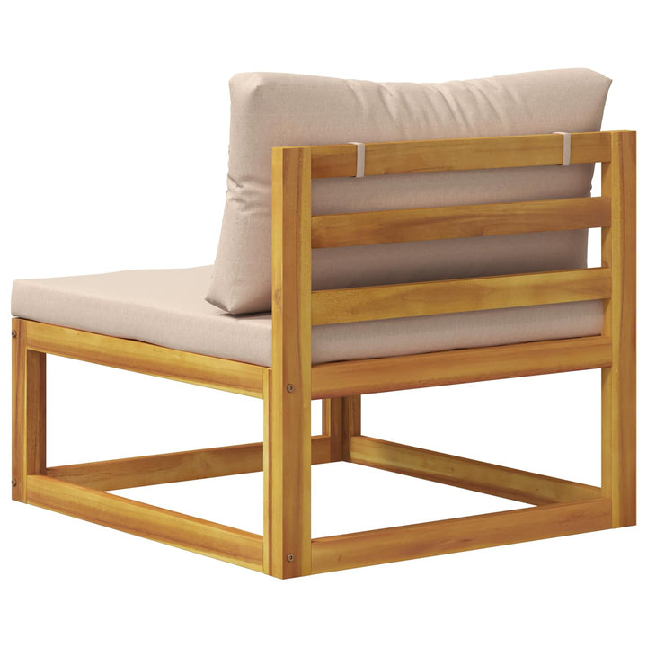 Midtersofa med hynder 100 % polyester Solid-Acacia Naturfarvet