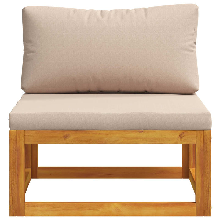 Midtersofa med hynder 100 % polyester Solid-Acacia Naturfarvet