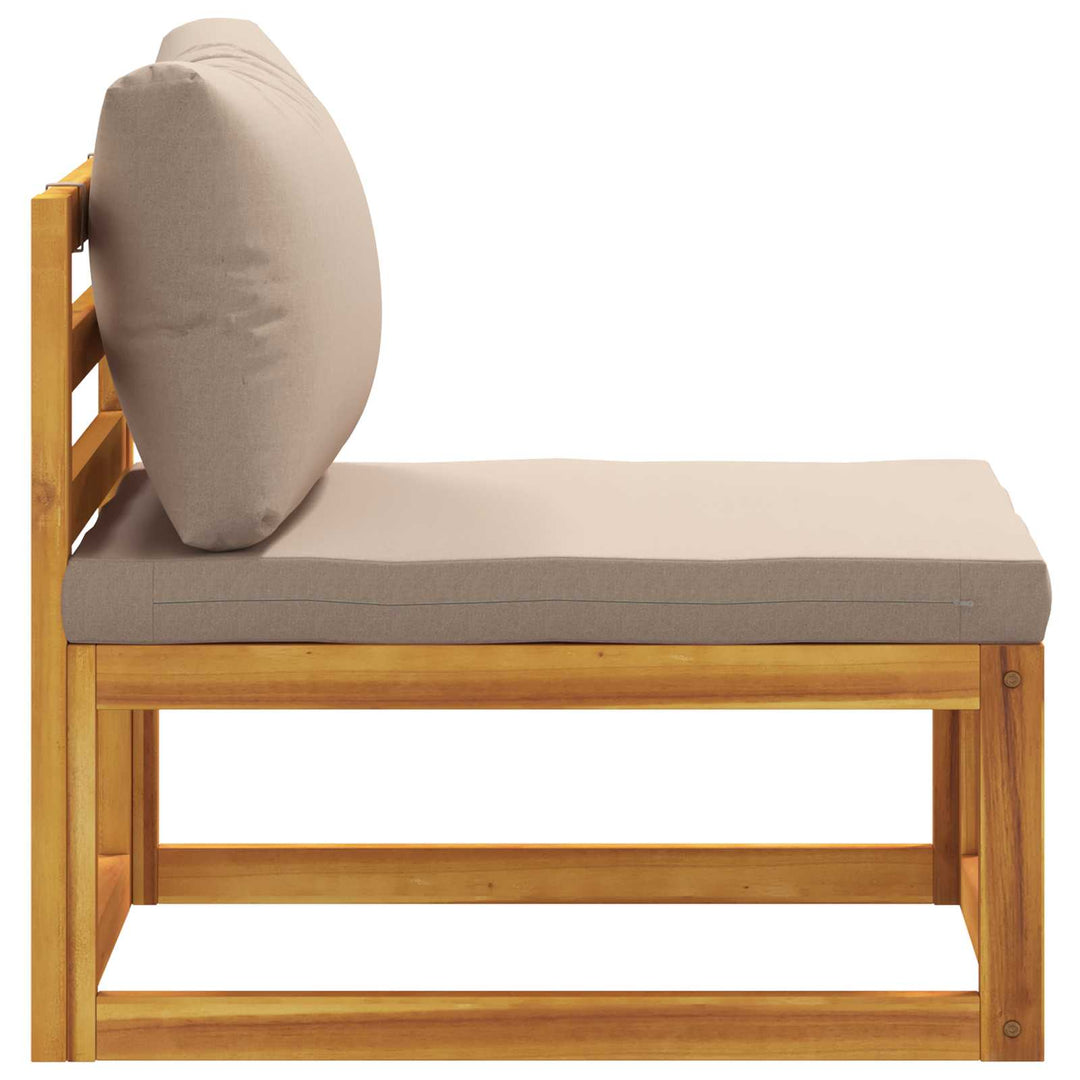 Midtersofa med hynder 100 % polyester Solid-Acacia Naturfarvet