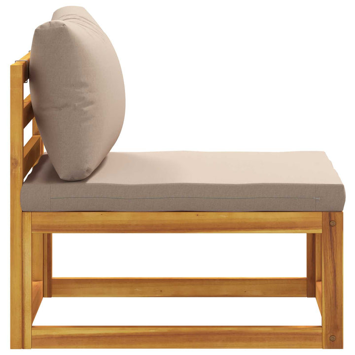 Midtersofa med hynder 100 % polyester Solid-Acacia Naturfarvet