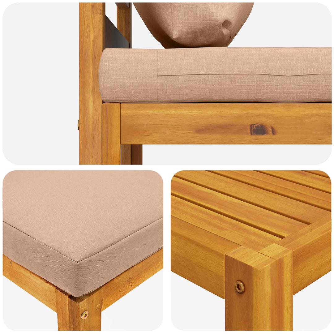 3 stk. Modulsofasæt med hynder 100 % polyester Solid-Acacia