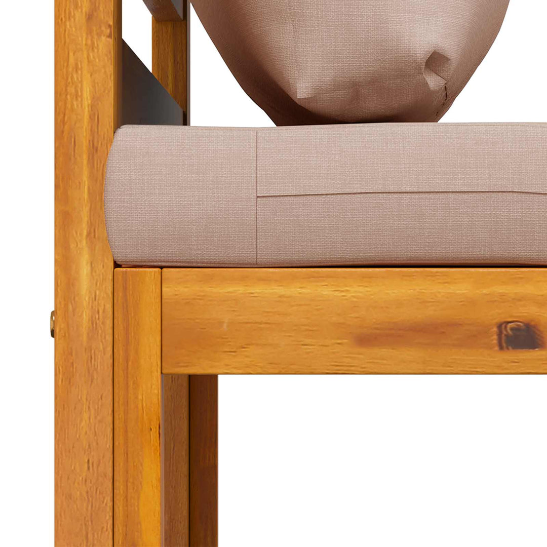 Midtersofa med hynder 100 % polyester Solid-Acacia Naturfarvet