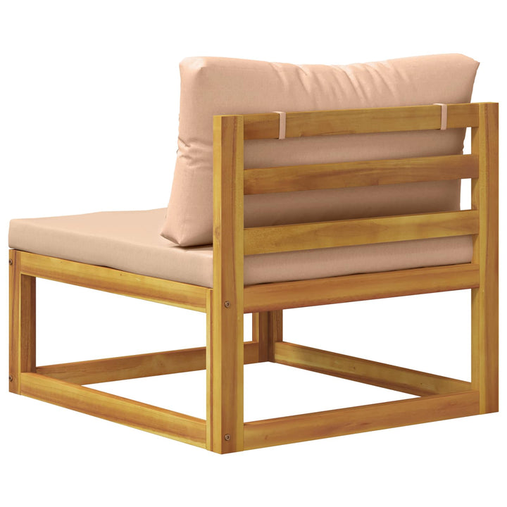Midtersofa med hynder 100 % polyester Solid-Acacia Naturfarvet