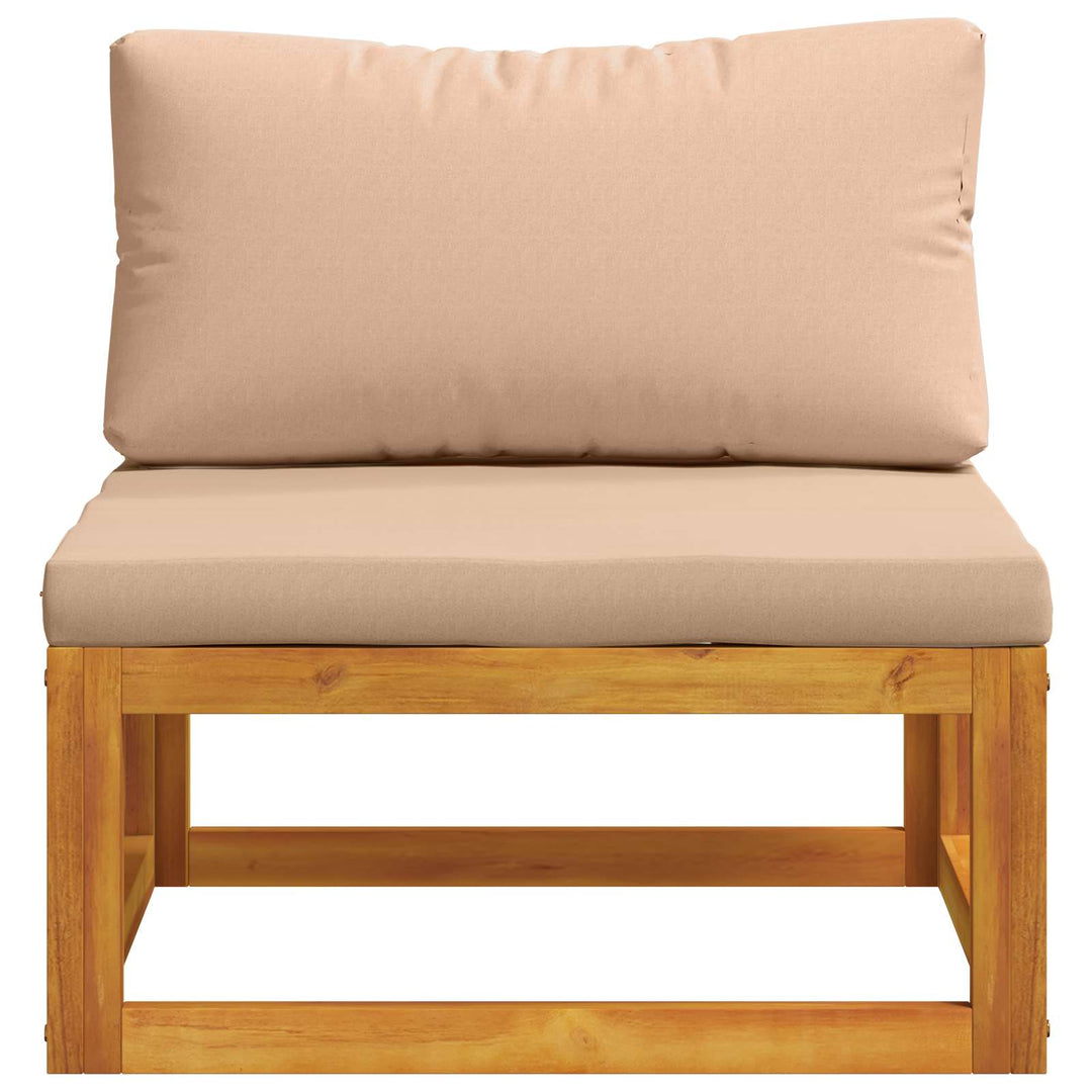 Midtersofa med hynder 100 % polyester Solid-Acacia Naturfarvet