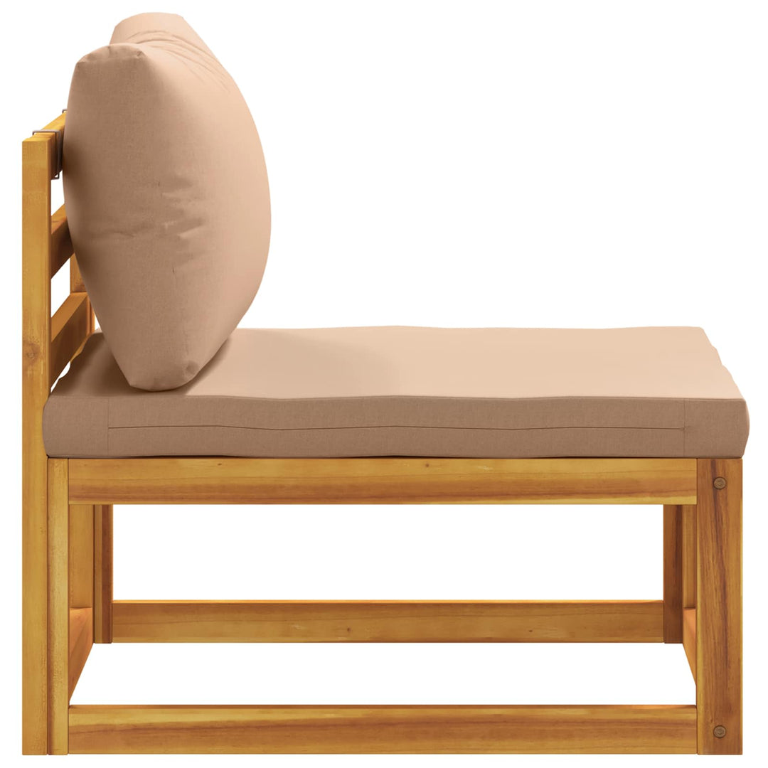 Midtersofa med hynder 100 % polyester Solid-Acacia Naturfarvet