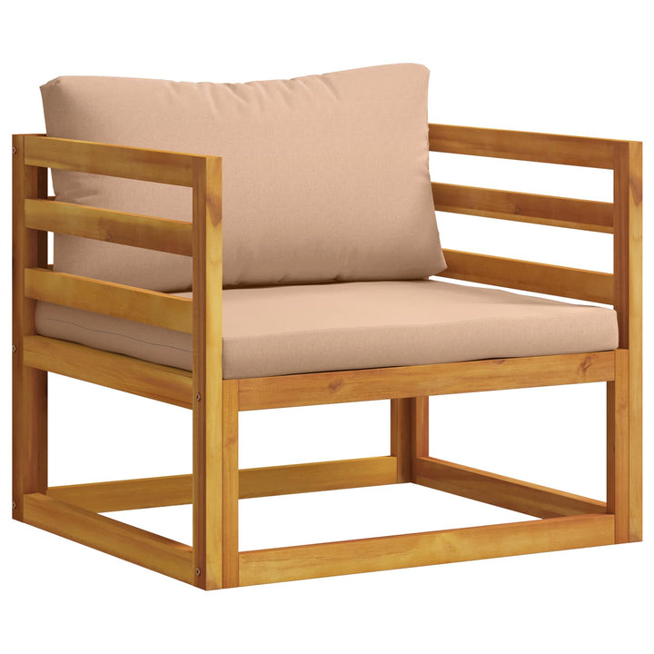 Modulopbygget lænestol med hynder 100 % polyester Solid-Acacia