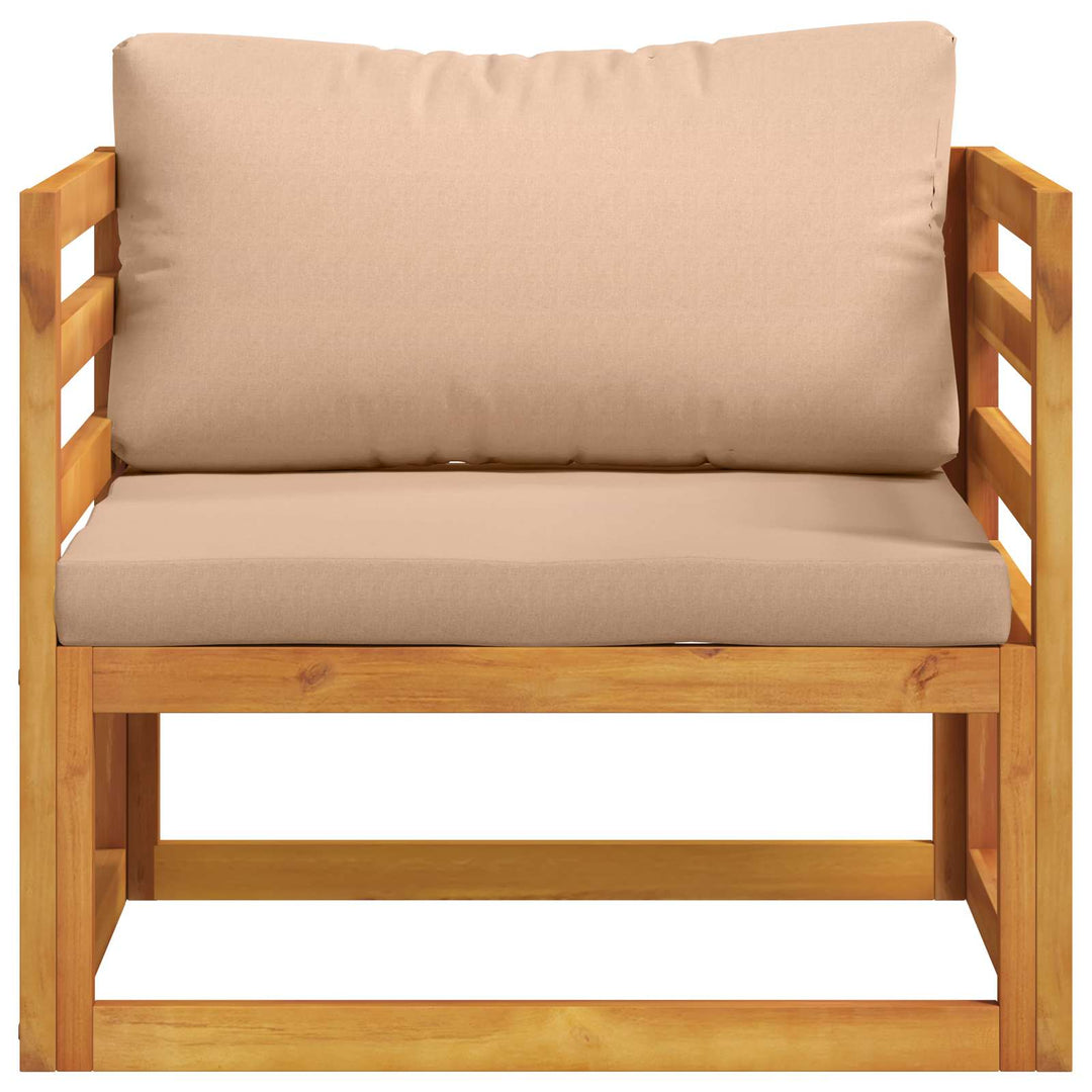 Modulopbygget lænestol med hynder 100 % polyester Solid-Acacia